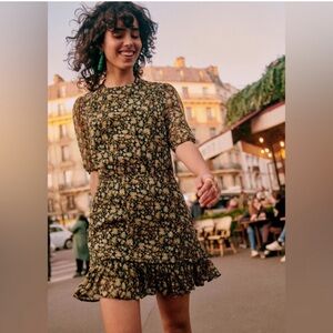 Sezane floral mini dress